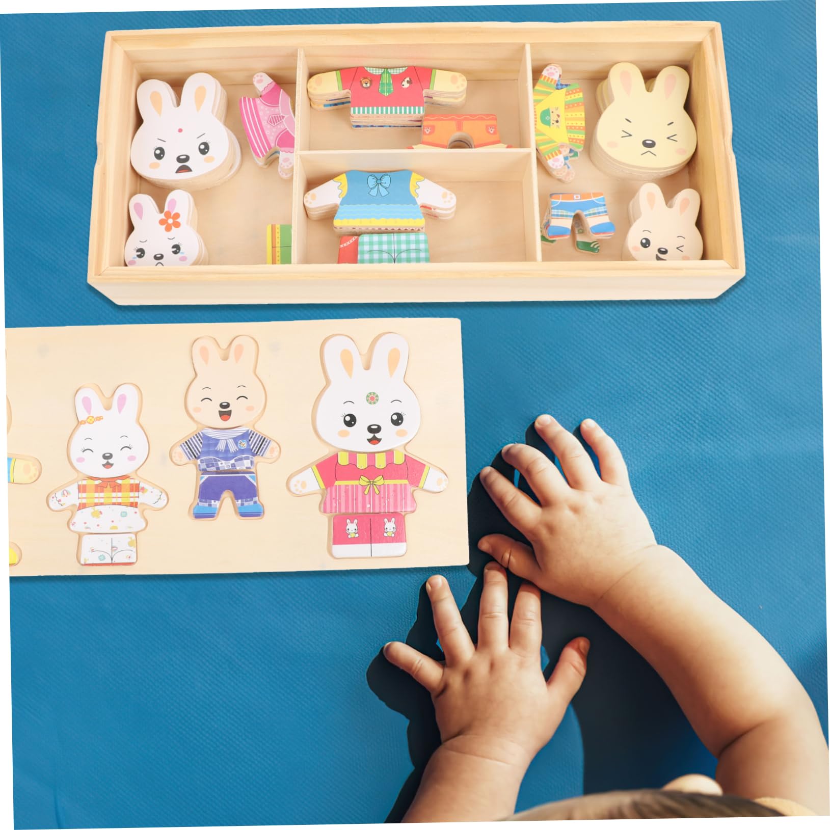 Toddmomy Juego de Madera de Animales para Niños Diseño de Dibujos Animados, Juego Educativo Creativo para Mejorar la Creatividad y Diversión