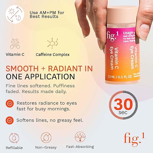 Miniatura 10 de fig.1 Crema de ojos con vitamina C, ilumina y reduce las bolsas y la hinchazón del área de los ojos, antienvejecimiento, con vitamina C y cafeína,