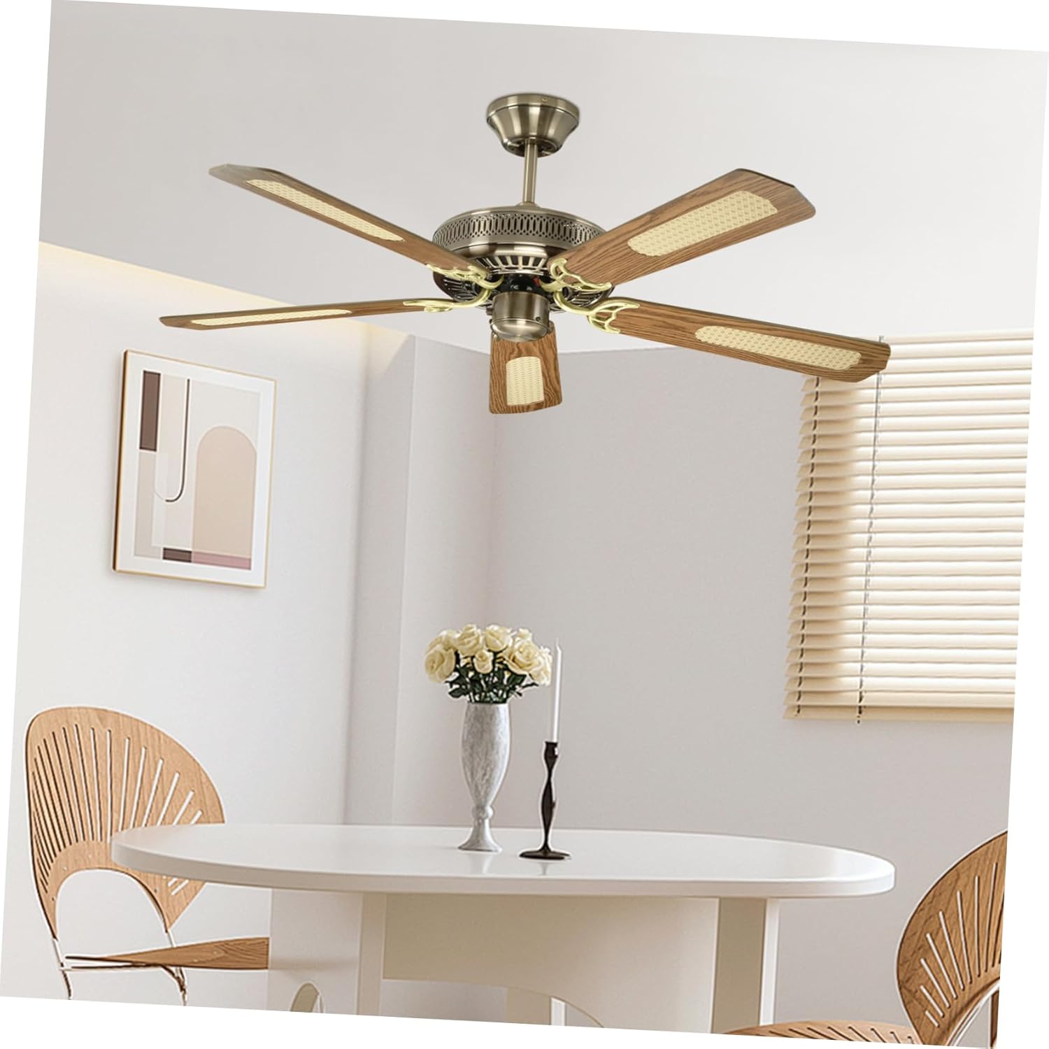 Angoily 5pcs Zinc Alloy Ceiling Fan Replacement Parts Ceiling Fan Arms Ceiling Fan Parts Replacement Ceiling Fan Replacement Blades Golden