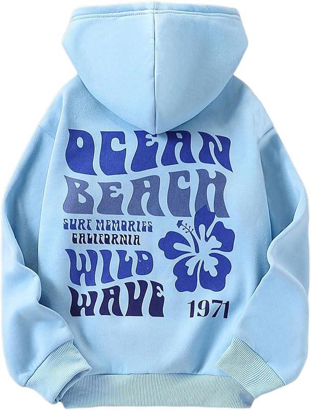 Girl's Floral Graphic Hoodie Long Sleeve Sweatshirt Pullovers