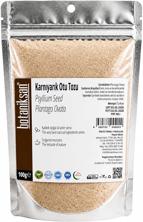 Karnıyarık Otu Tozu 100gr – Psyllium (Plantago Ovata) Doğal Bitkisel Ürün