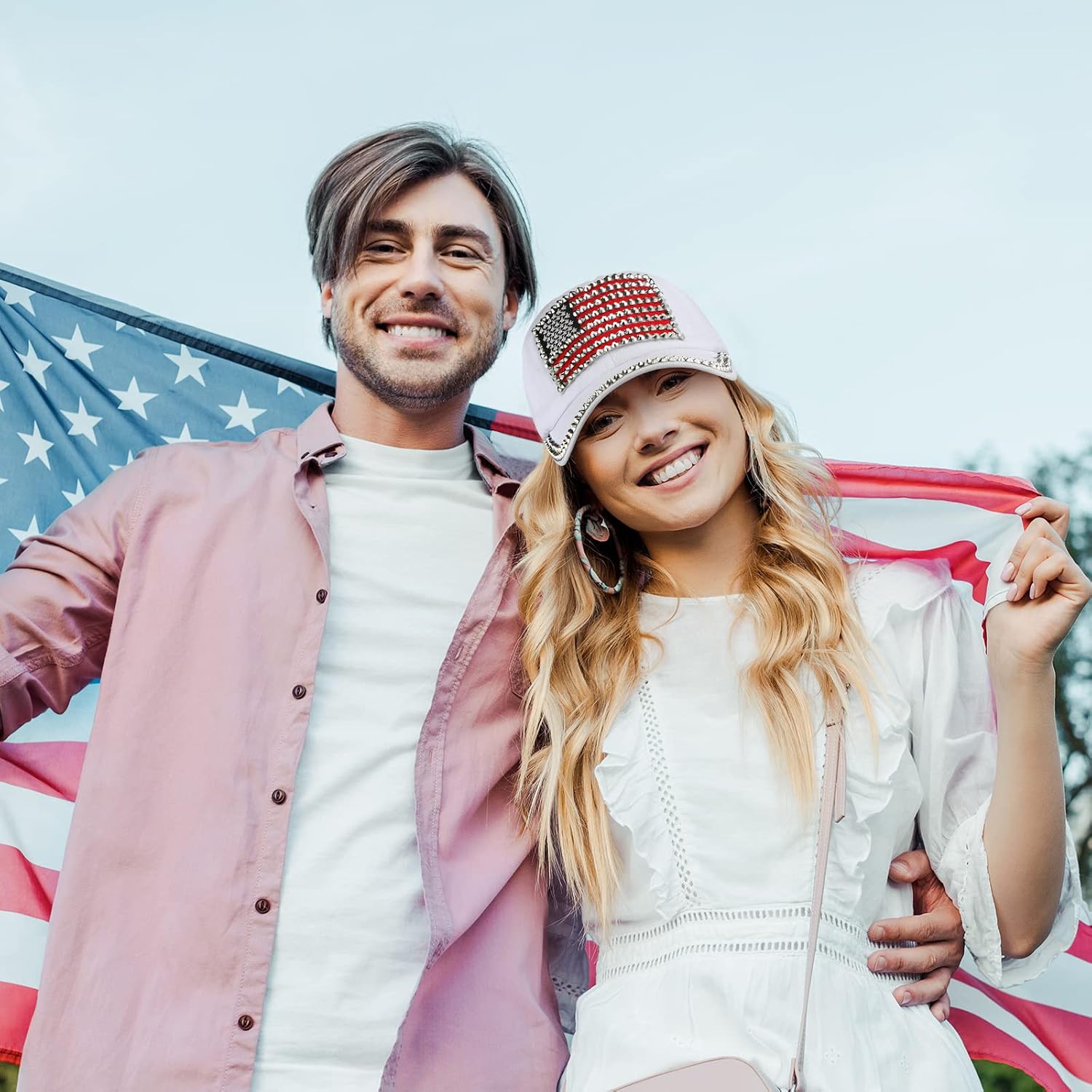 Hercicy 3pcs American Flag Hats Women 250th Anniversary Patriotic Baseball Trucker Caps for USA Memorial Independence Day