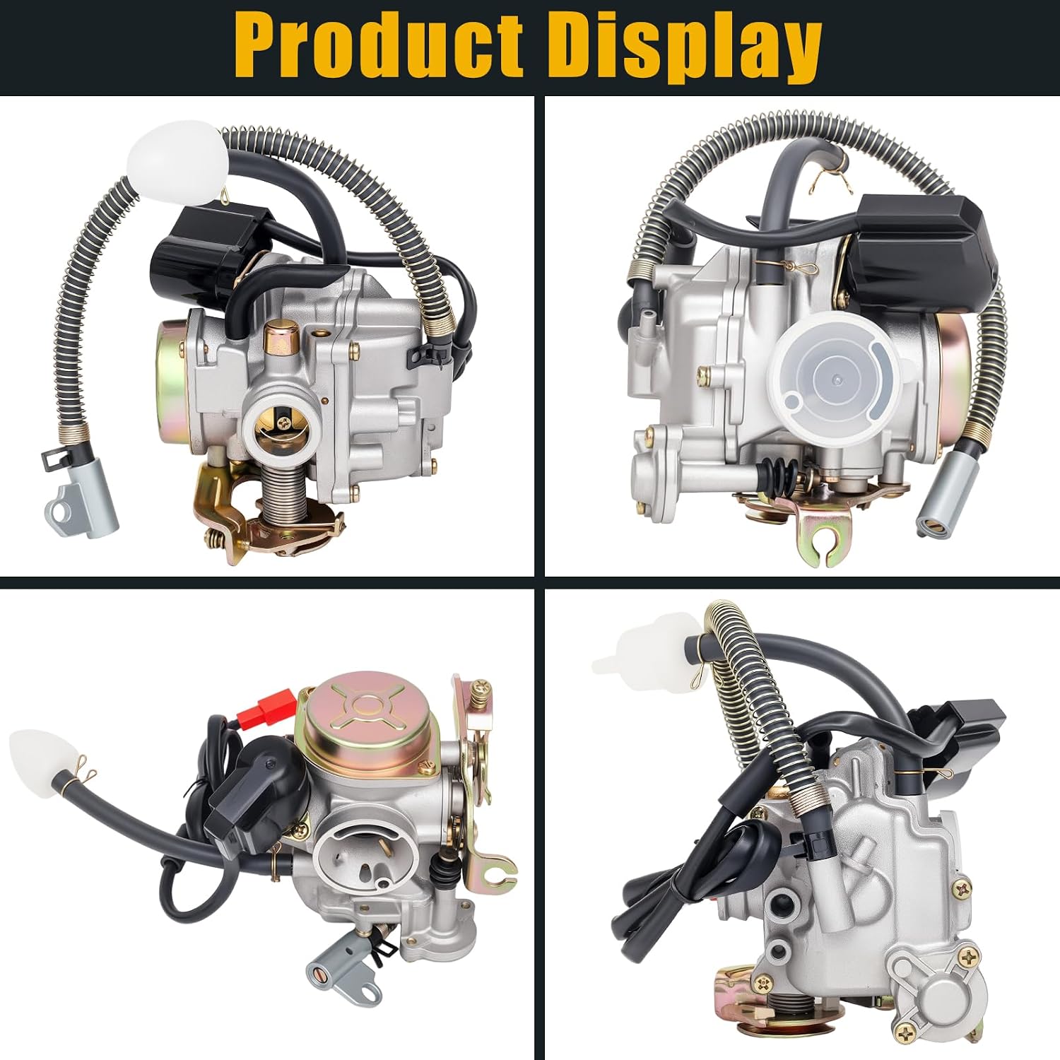 Carburetor Compatible with GY6 50cc 49cc Scooter Moped, 4 Stroke 139QMB for PD18J Carb Engine with Intake Manifold