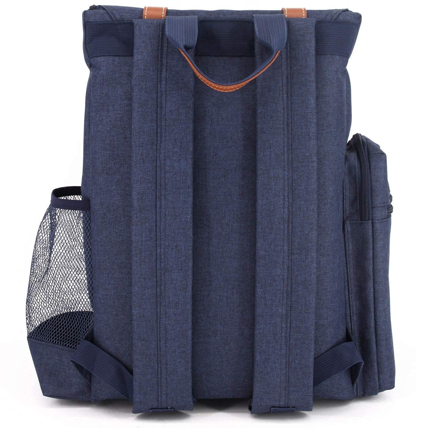 Les Jardins de la Comtesse - Zaino da picnic con scaletta, 4 persone, colore: blu, completo di scomparto isotermico, piatti robusti e leggeri, molte tasche, 29 x 15 x 44 cm