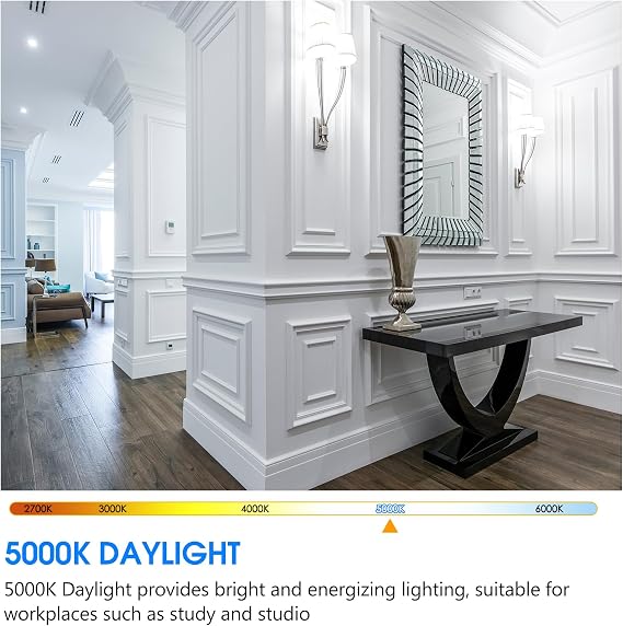 Energetic 6 Pack 150 Watt Light Bulb, 2600LM Super Bright, A21 LED Bulb, Daylight 5000K, High Lumens LED Bulb, Non-Dimmable, E26 Standard Base, Damp Rated, UL Listed