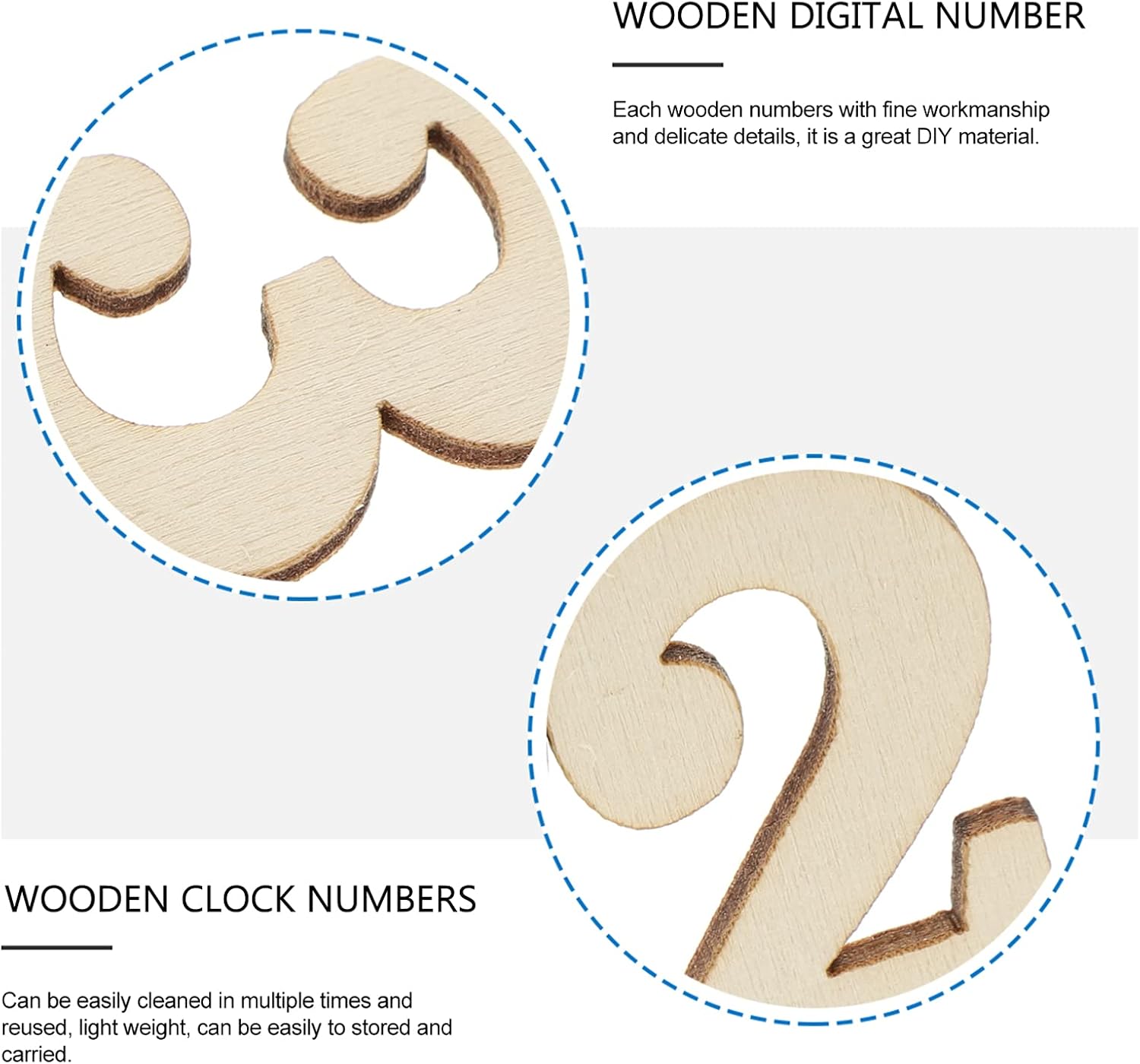 100pcs Wooden DIY Clock Numbers 0-9 for Wall Decor Crafts
