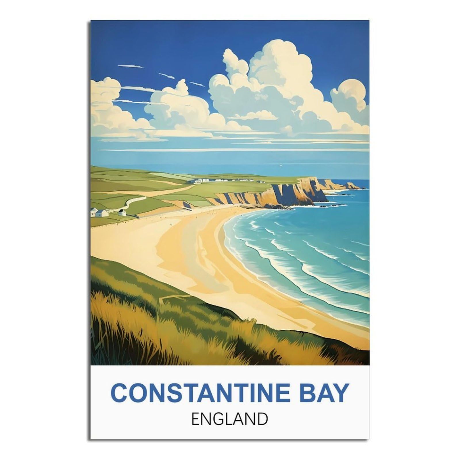 Ipuzou Unframe-Style Constantine Bay Vintage Travel Poster 08X12inch(20X30cm) Canvas Wall Decor, Wall Art Posters Prints Paintings Pictures For Living Room