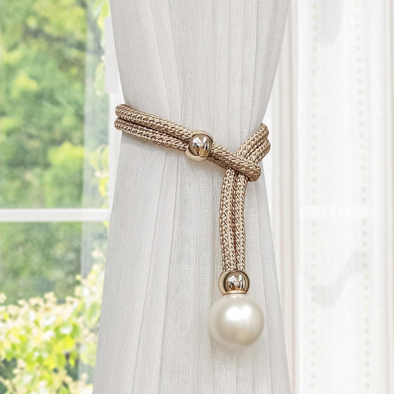Lacci per Tende,Cravatta per Tende,Tende Tiebacks Clip Fibbia,Cravatta per Tende Tieback,Facile da Usare,Obusto E Durevole,No Perforazione,per Ufficio,Decorazioni per Finestre Dell'Hotel
