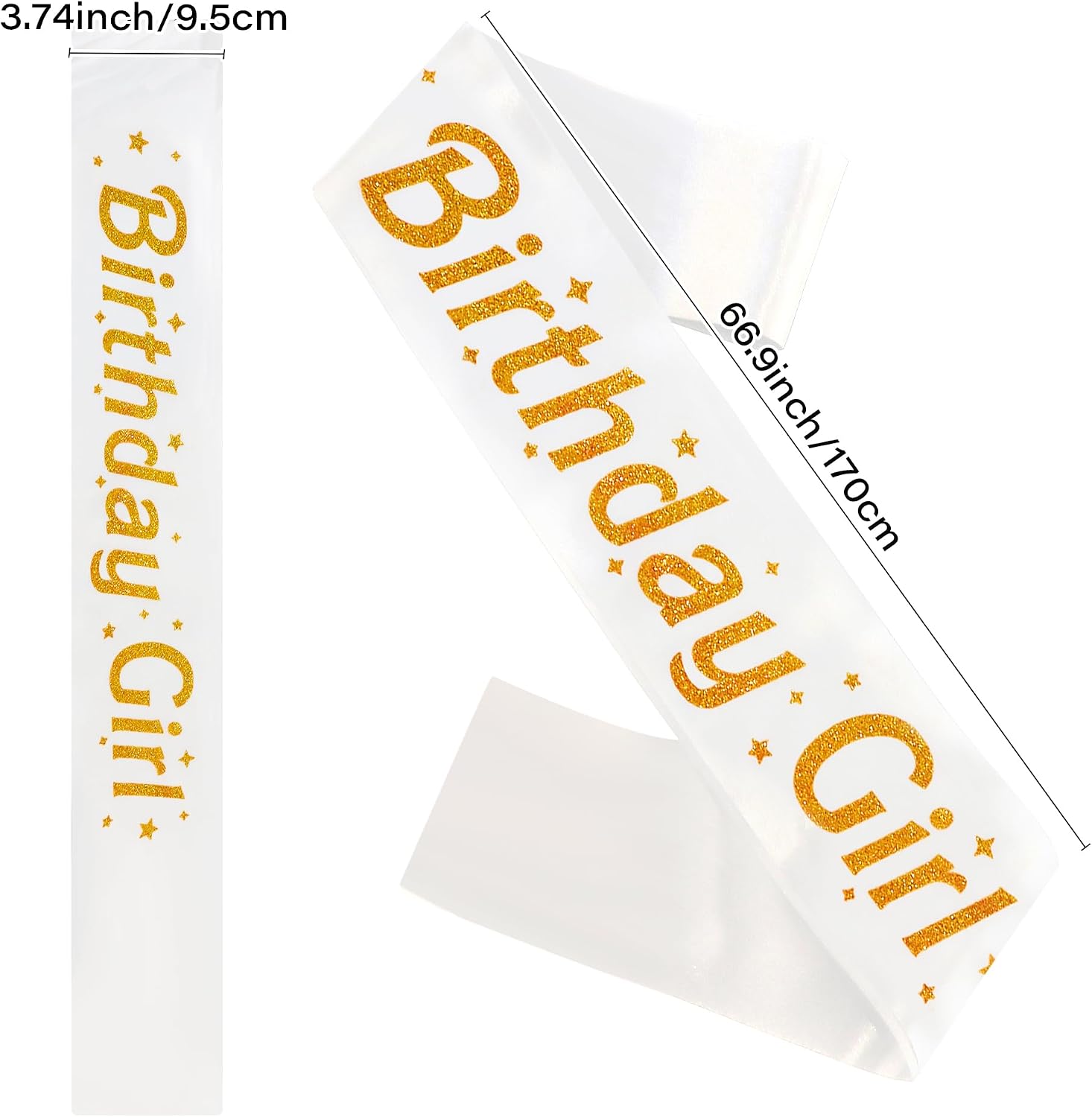 CUBACO Birthday Girl Sash White Sashes for Women Glitter Sash with Bright Letters Birthday Sash for Girls Sweet 16th 18th 20th 21st 30th or Any Other Funny Birthday Party Gifts Favors Decorations