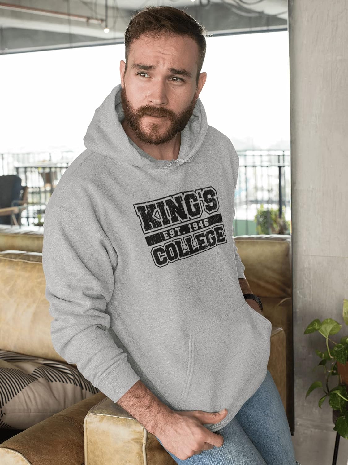 CreateMyTee King's College Est 1946 Unisex Hooded Sweatshirt - King's Monarchs Apparel