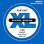 D'Addario XLB130T Nickel Wound Bass Guitar Single String, Long Scale, .130, Tapered
