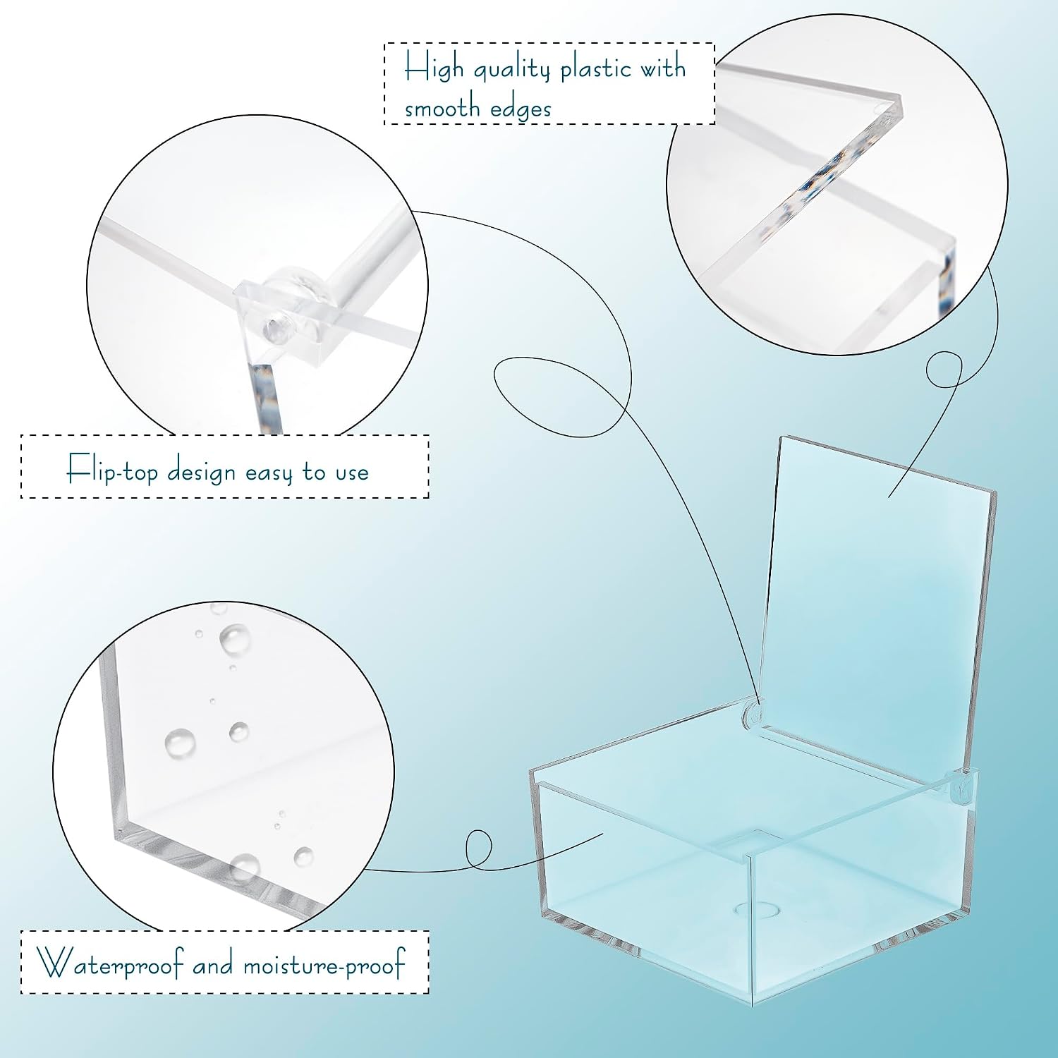 SHIDOW Clear Acrylic Paper Clip Holder with Lid Small Binder Clip Box 2Pcs