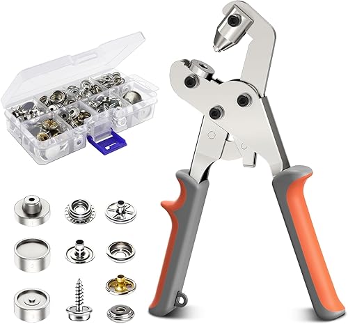 NEU MASTER Snap Fastener Tool, Heavy Duty Snap Fastener Kit with 140pcs Snap Buttons, Handheld Snap Pliers Canvas Repair Kit for Leather, Boat disponible en Yaxa Venezuela