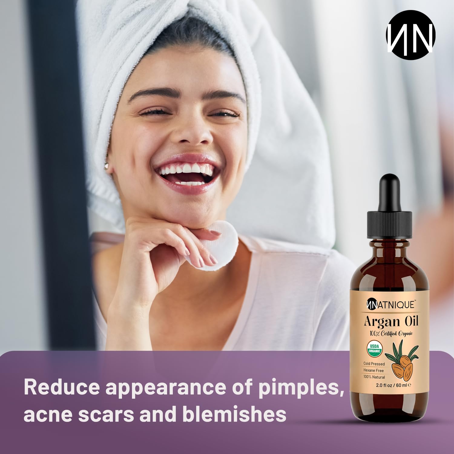 Natnique Organic Argan Oil, 2 oz – Pure Cold-Pressed Moroccan Oil from Morocco for Hair, Skin, Face & Nails – USDA Certified Organic, Virgin Aceite de Argan Cabello, Hexane-Free Moisturizer - Image 7