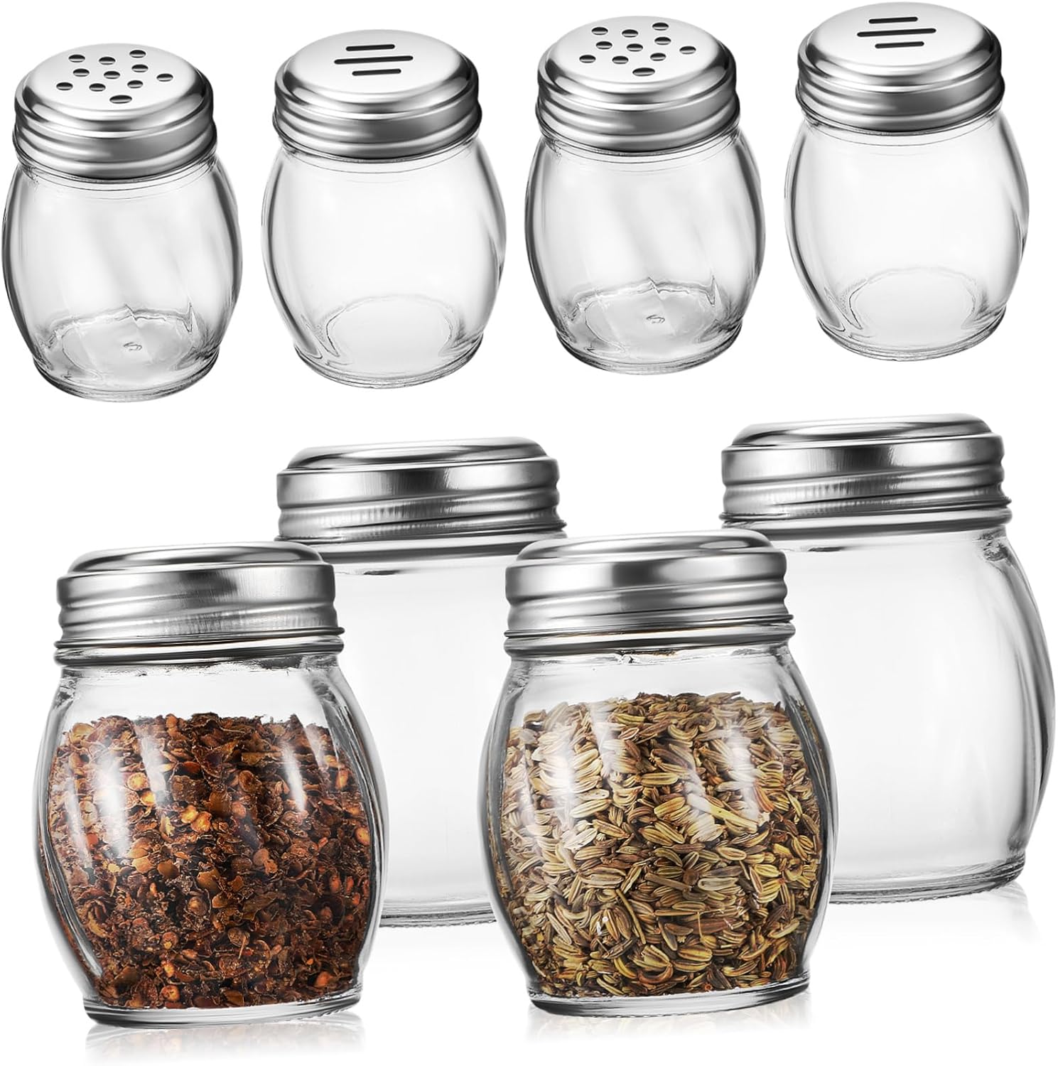 10pcs Glass Spice Jars for Seasoning Includes Containers Two Lid Types for Home Kitchen Bbq and Outdoor Camping Activities