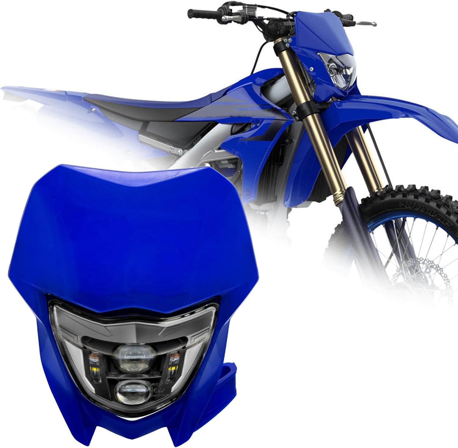 Dirt Bike Headlight LED Motorcycle Headlamp Kit with High Beam Low Beam DRL for Yamaha WR250 250F WR450 450F 2002-2025