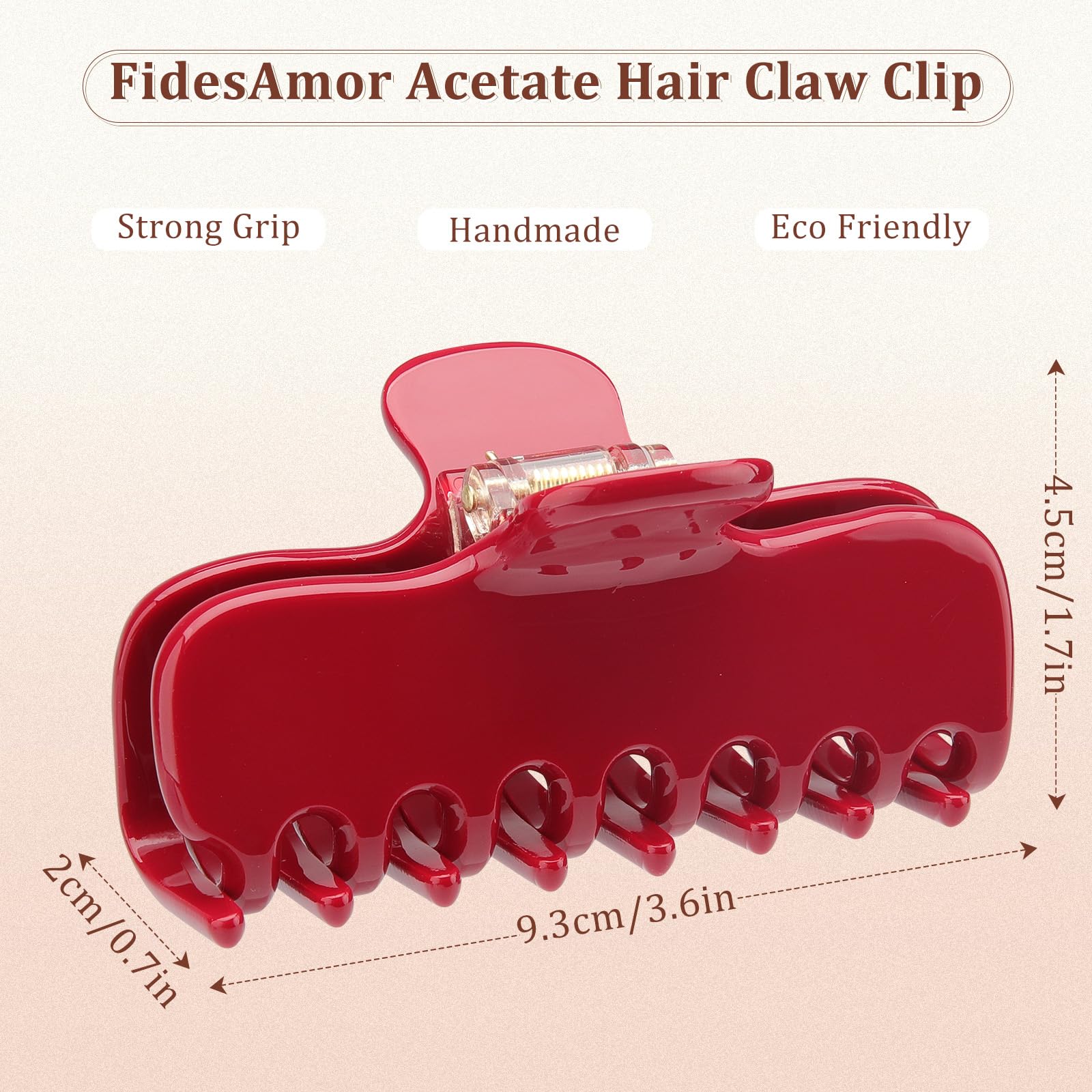 HAIMEIKANG Pinza para el cabello rojo de acetato grueso y duradero para cabello fino y fino