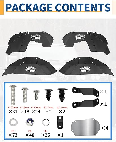 Vista 8 de ROADER JL - Forros de guardabarros interiores delanteros y traseros para Jeep Wrangler JL JLU 2018-2024 Unlimited Sahara Rubicon de 2/4 puertas