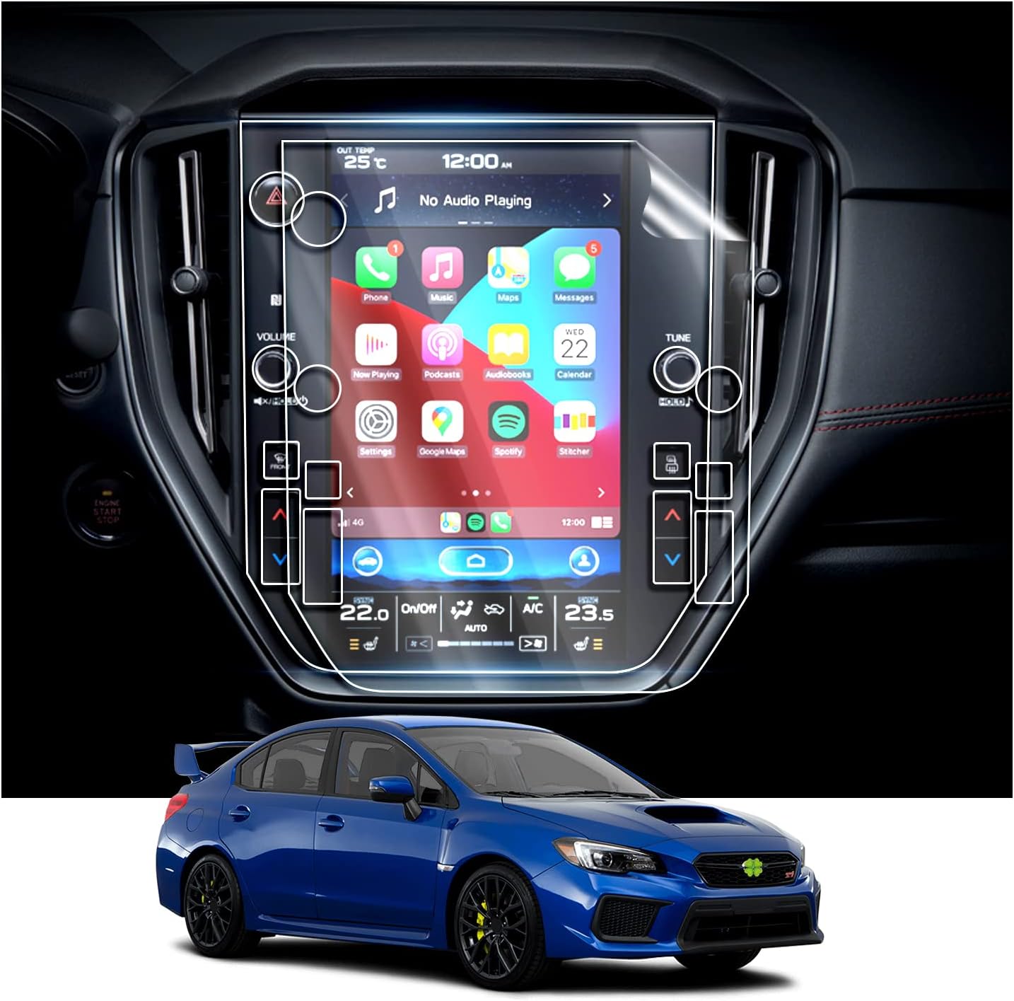 Ruiya Screen Protector for Subaru Crosstrek 11.6-inch Touchscreen 2024 Subaru Crosstrek Accessories 9HD Tempered Glass Compatible with 2024 2025 Subaru Crosstrek Wilderness/Premium/Sport/Limited
