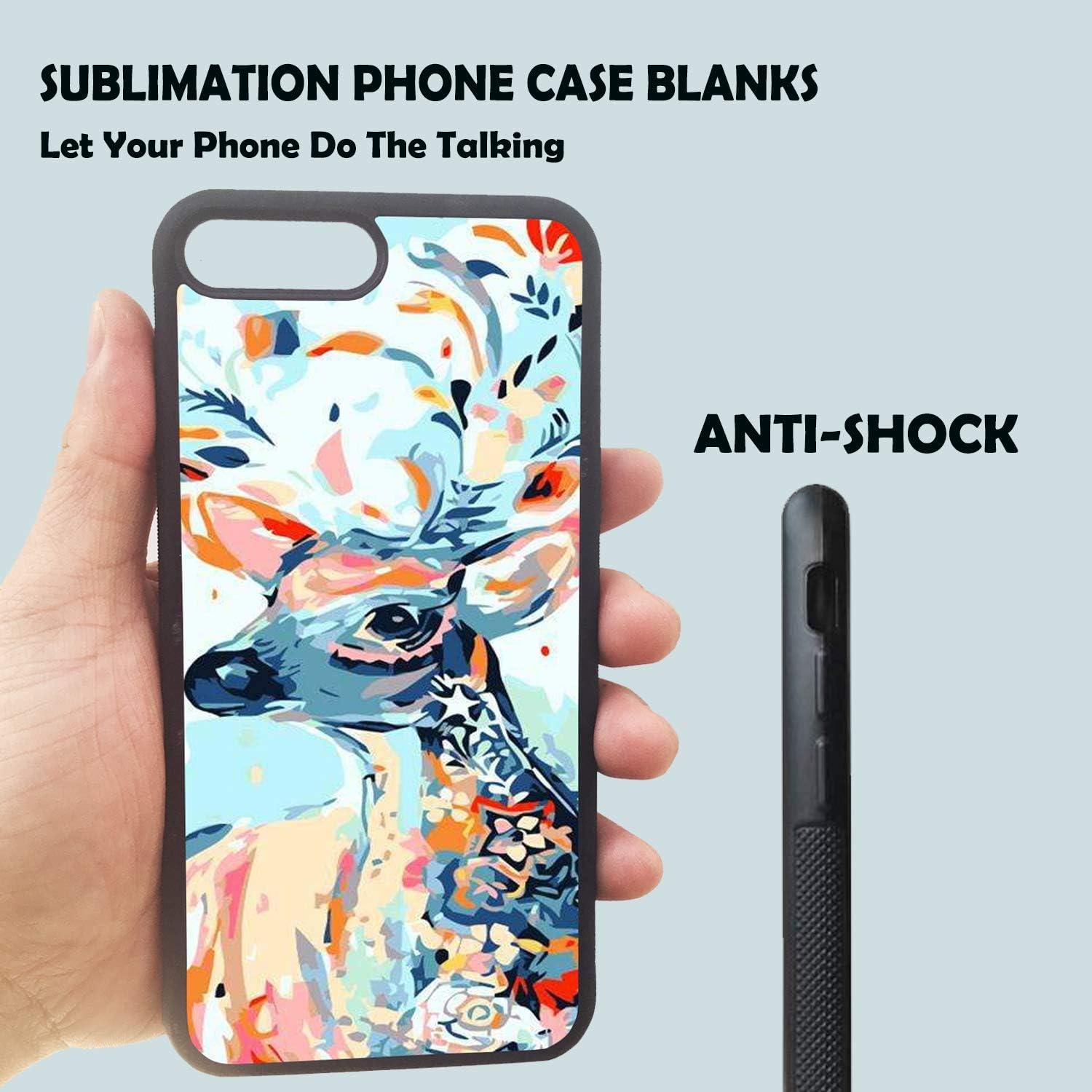 JUSTRY 10PCS Sublimation Blanks Phone Case Covers Compatible with Apple iPhone 8 Plus and iPhone 7 Plus 5.5-Inch Blank Printable Phone Cases for DIY Soft Rubber