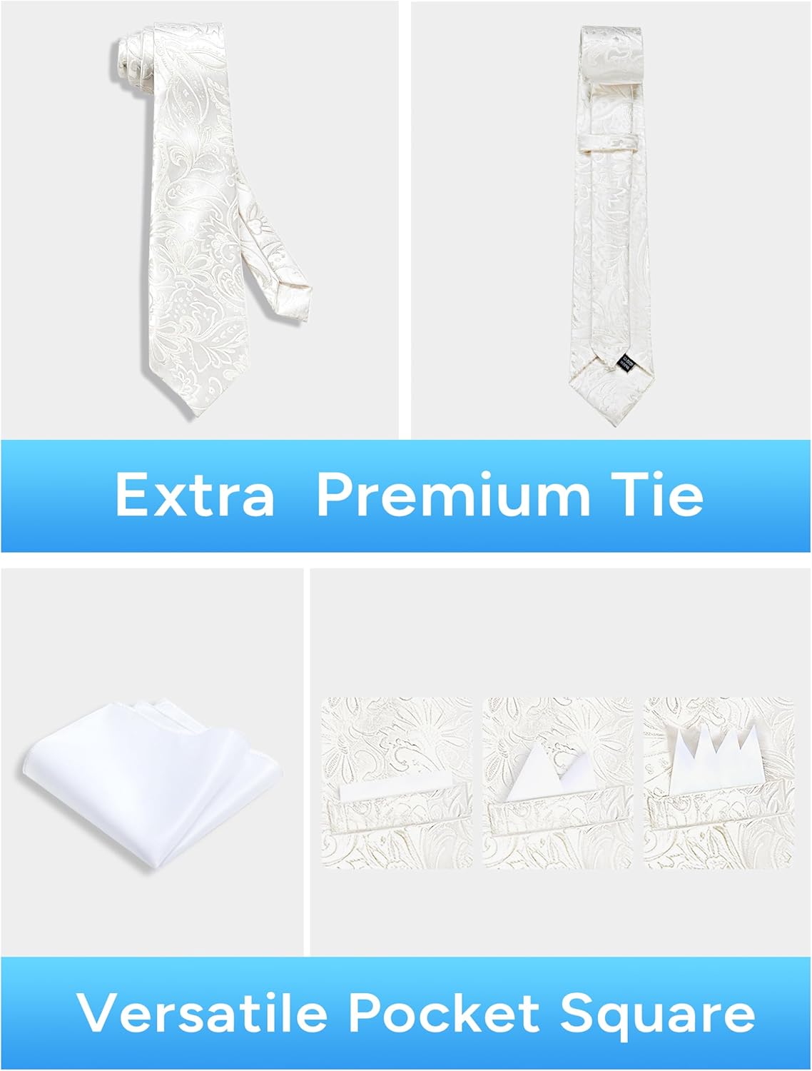 Men's Formal Suit Vest with Tie Pocket Square Slim Fit 3 Pockets Waistcoat Vest Set for Men