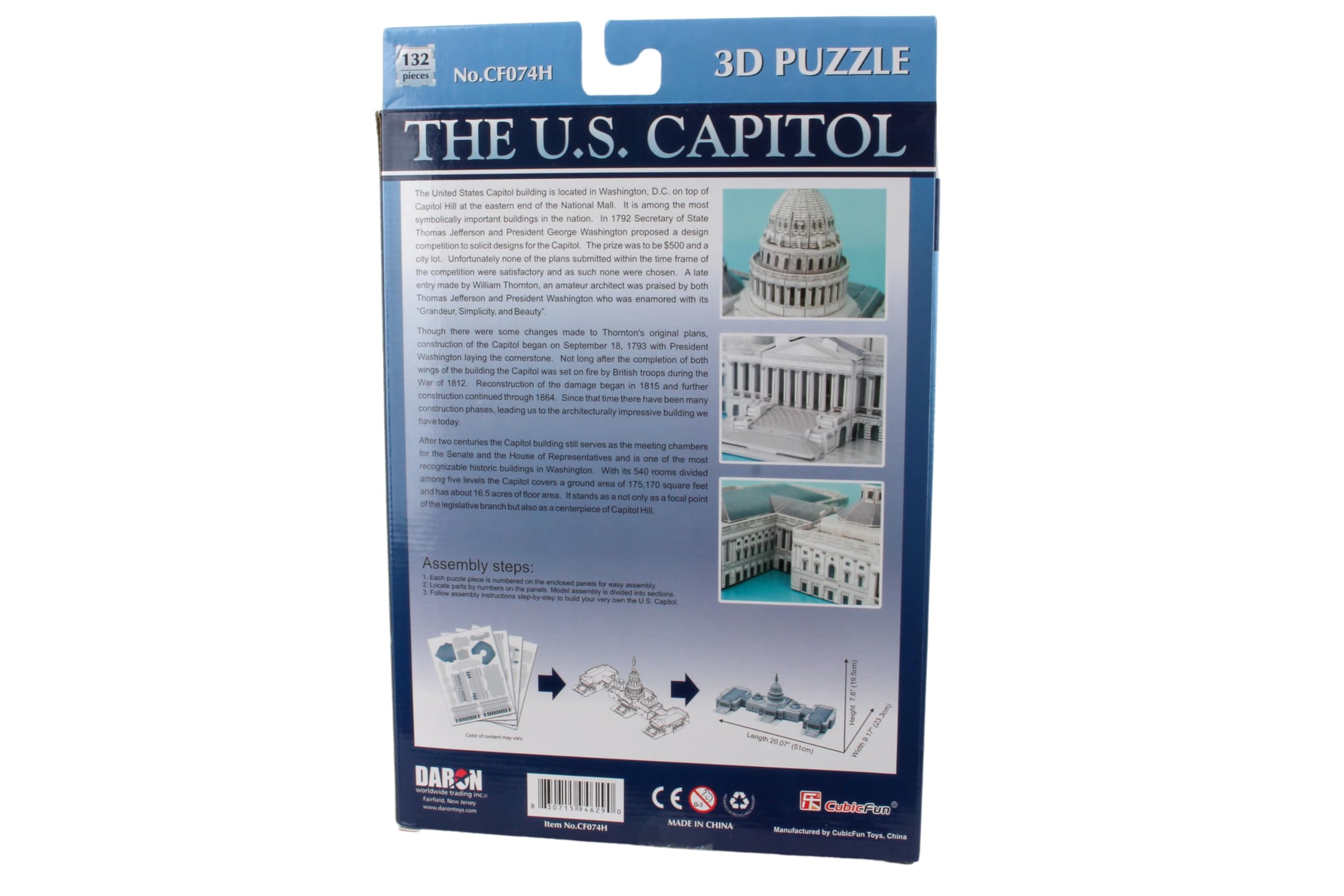 Amazon.com: US Capitol Building 3D Puzzle, 132 Pieces : Everything  display picture 1