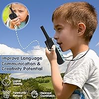 Vista 2 de Walkie Talkies para niños, juguetes para niñas de 5 a 13 años, linterna LED, VOX, recargable, fácil de usar, walkie talkies para niños, regalos