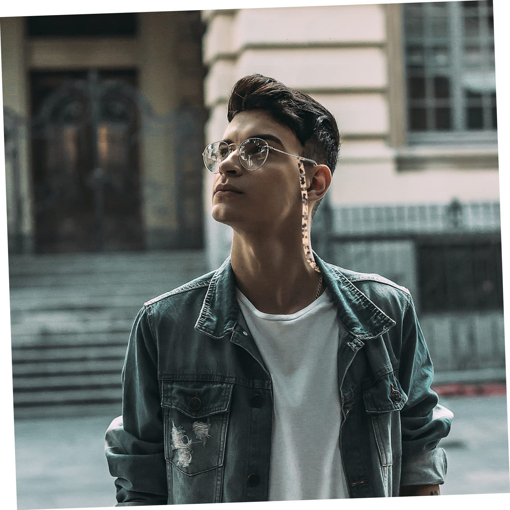 CALLARON Brillenkette Modische Brille Kleiderbügelständer Plüsch Schließe Halter Sonnenbrille Maske Inhaber Gläser Leichte Brille Brillenetui Lanyards Anhänger Blue