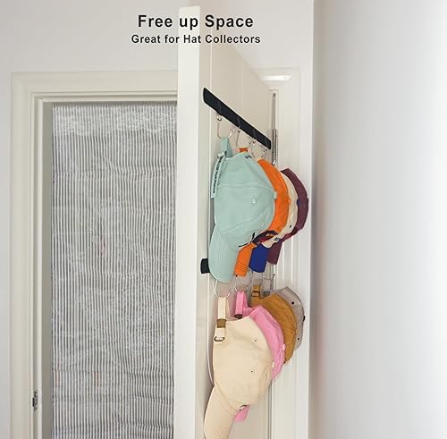 Miniatura 4 de Organizador de gorras de béisbol, con capacidad para hasta 36 gorras, ganchos de metal fuertes, montaje versátil, diseño anticaídas, ahorro de