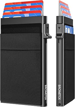 Gifts for Men, Pop Up Minimalist Wallet for Men RFID Blocking Slim Credit Card Holder Front Pocket EDC Mens Wallet Black