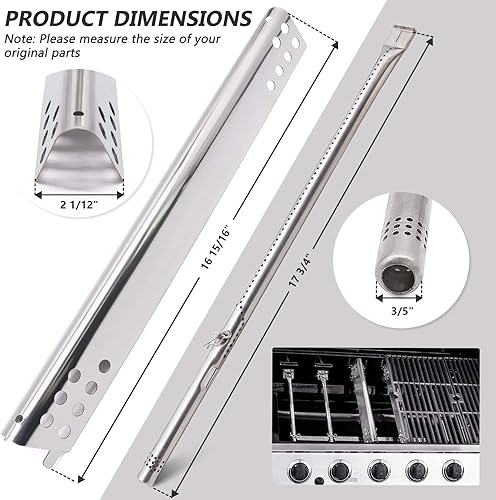 Miniatura 3 de Criditpid Piezas de repuesto para parrilla Charbroil Performance 2 Burner 463625217, 463625219, 463673519, 463673517, quemador de parrilla, escudo