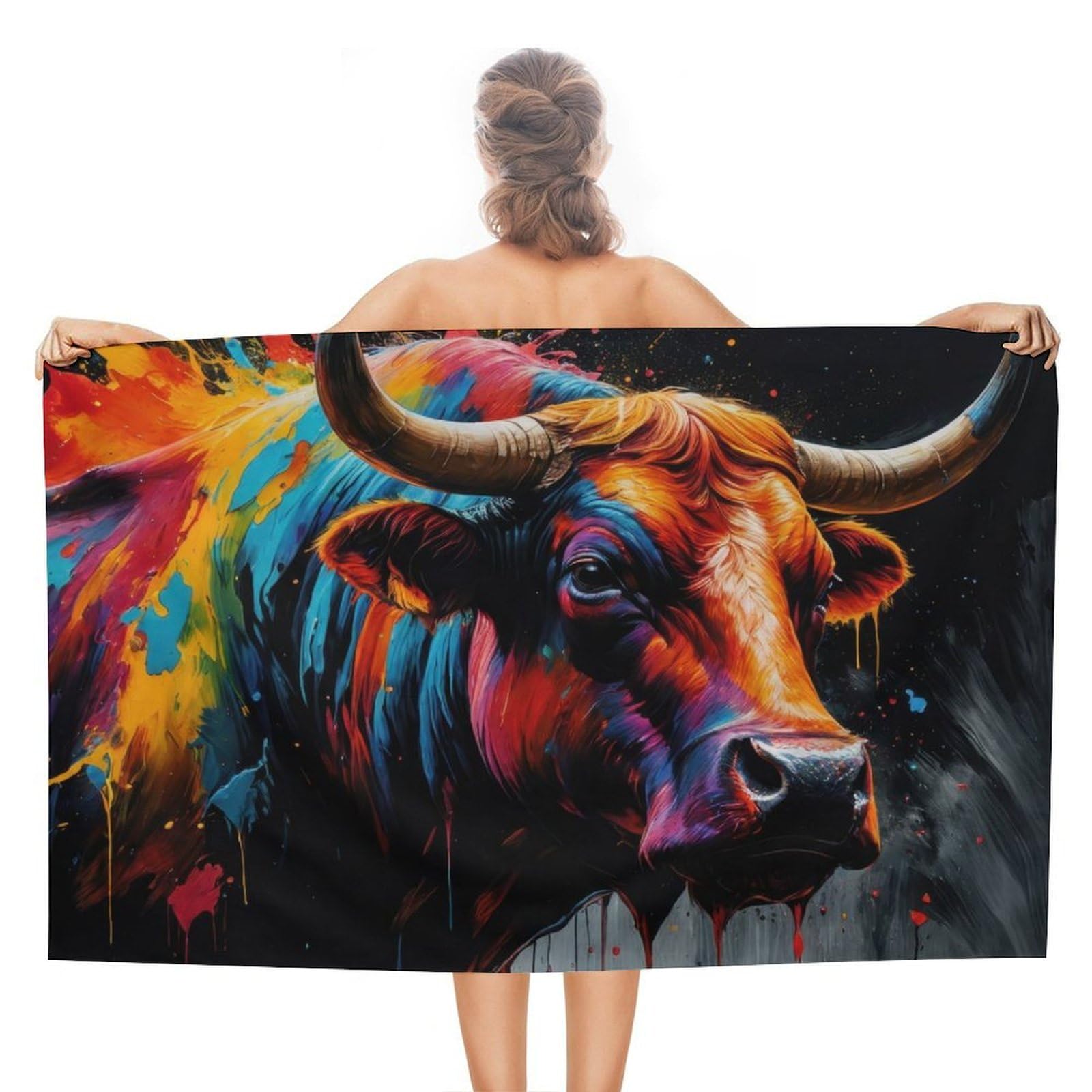 Serviettes de plage Colorful Bull séchage rapide cardio musculation