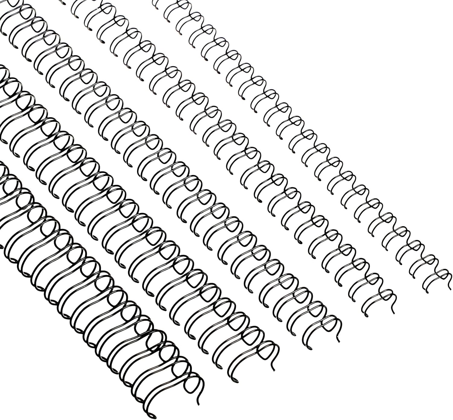Chumia 100 Pcs Twin Loop Wire Binding Spines Spiral Binding Coils Metal Double Loop Wire Spines Combs 1/4in 5/16in 3/8in 1/2in 9/16in for Teacher Student Document Notebook Making(Black)