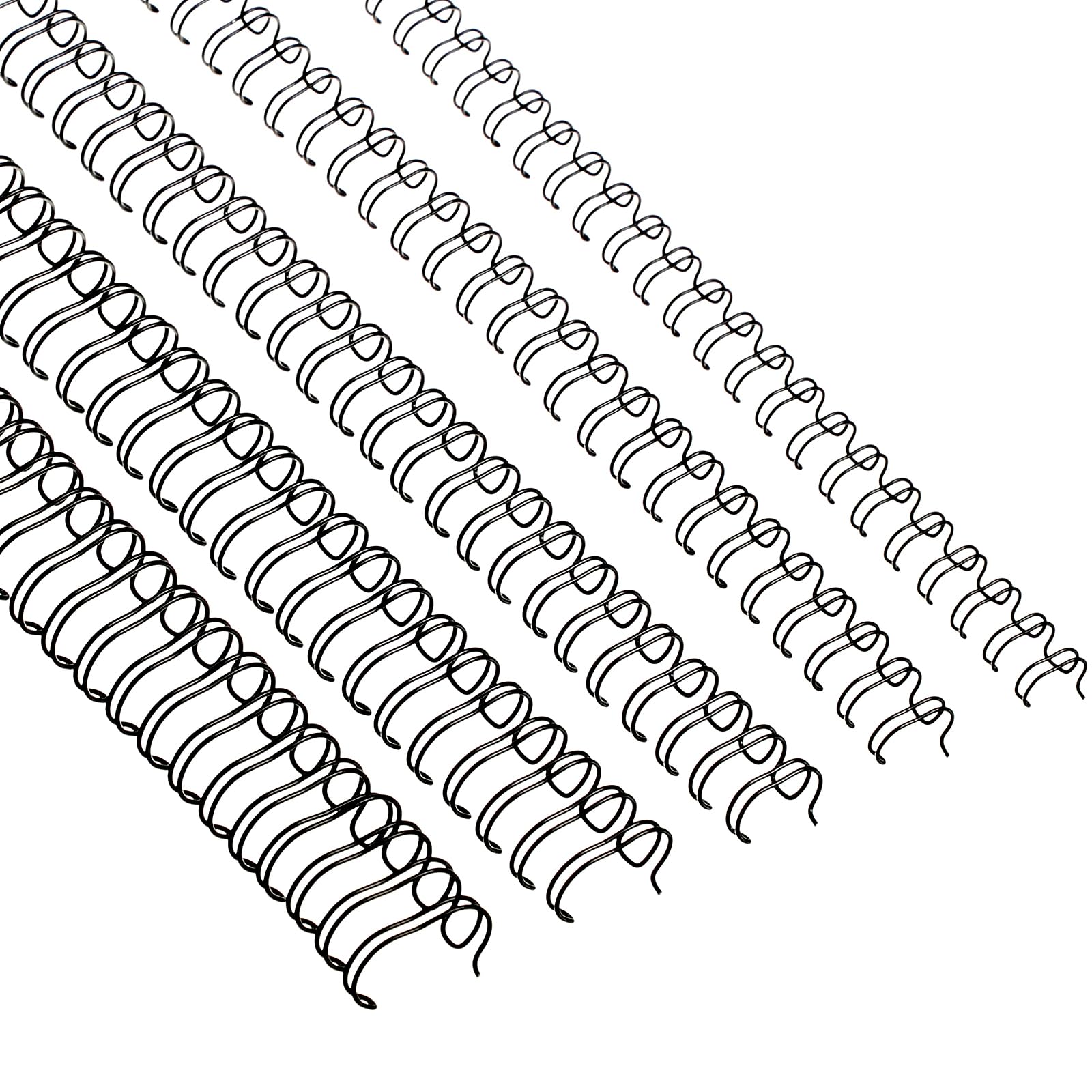 100 Pcs Twin Loop Wire Binding Spines Spiral Binding Coils Metal Double Loop Binding Wires Wire Spines Combs 1/4in 5/16in 3/8in 1/2in 9/16in for Teacher Student Document Notebook Making (Black)
