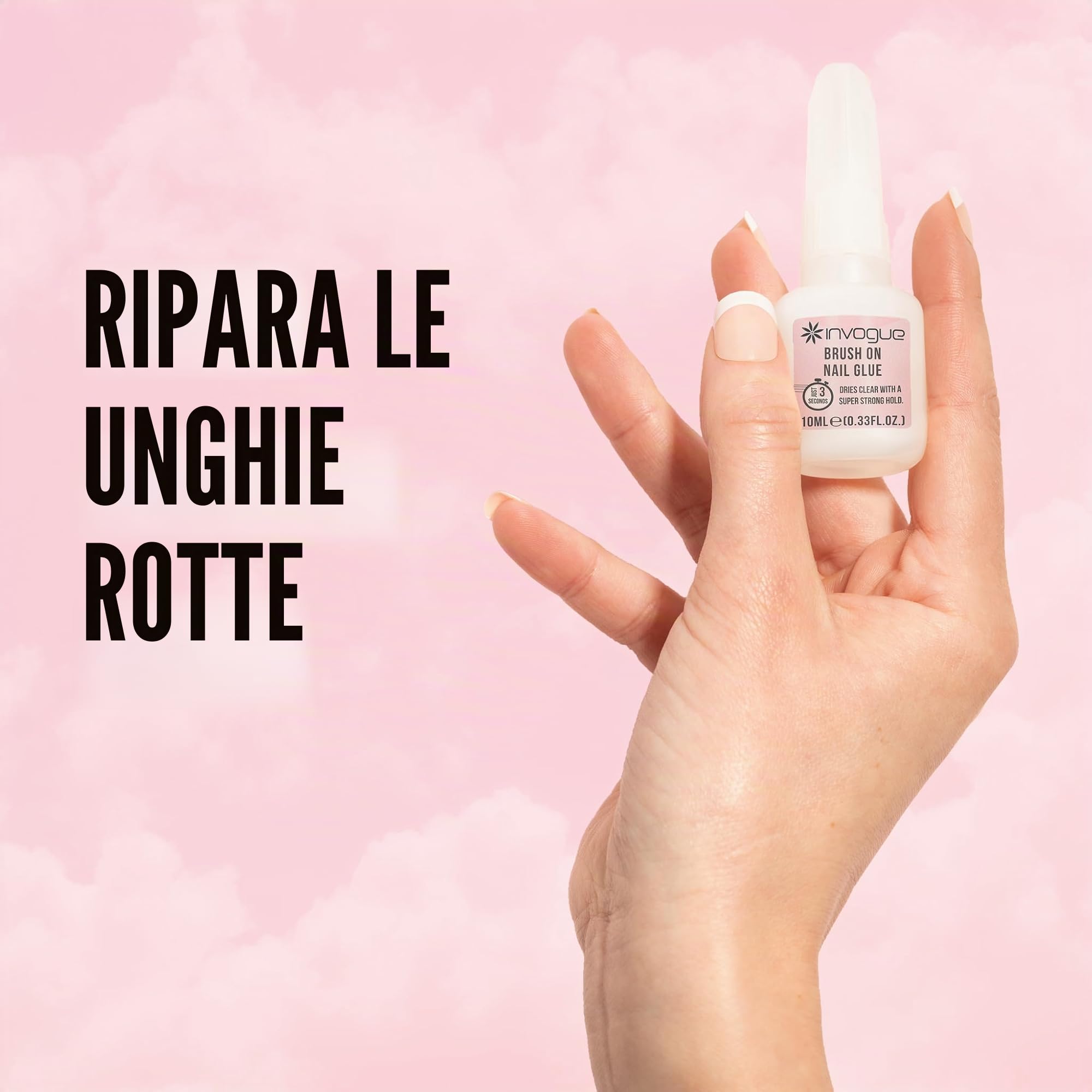 Invogue Colla per Unghie con Pennello, 10 ml