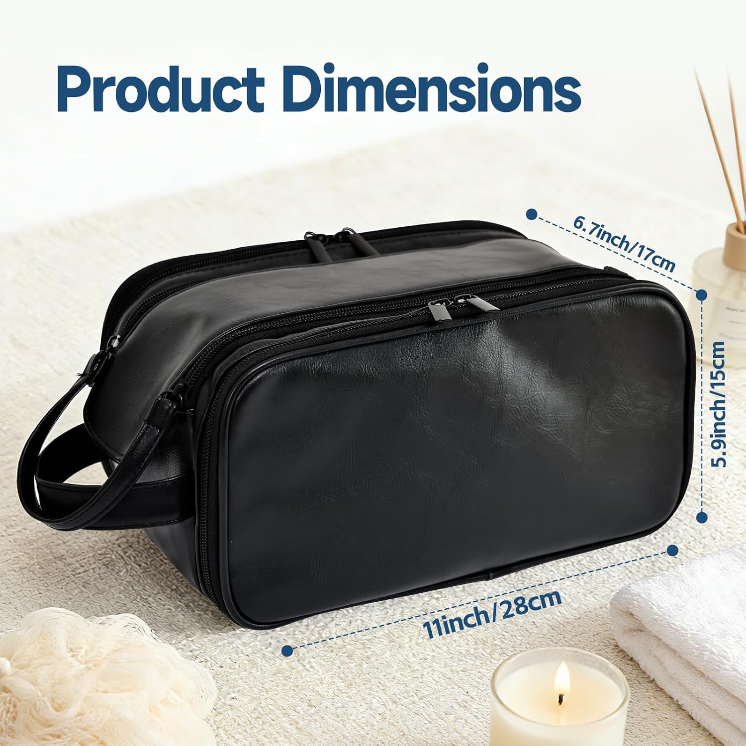 Greenfeather Mens Shaving Kit Travel Bag, Toiletry Bag, Large Capacity image 5