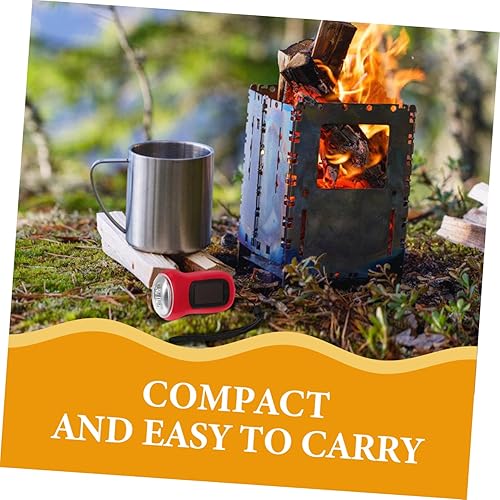 Miniatura 3 de Uonlytech Linterna solar de manivela de mano linterna LED de carga dual para acampar senderismo emergencia al aire libre brillante luz roja portátil