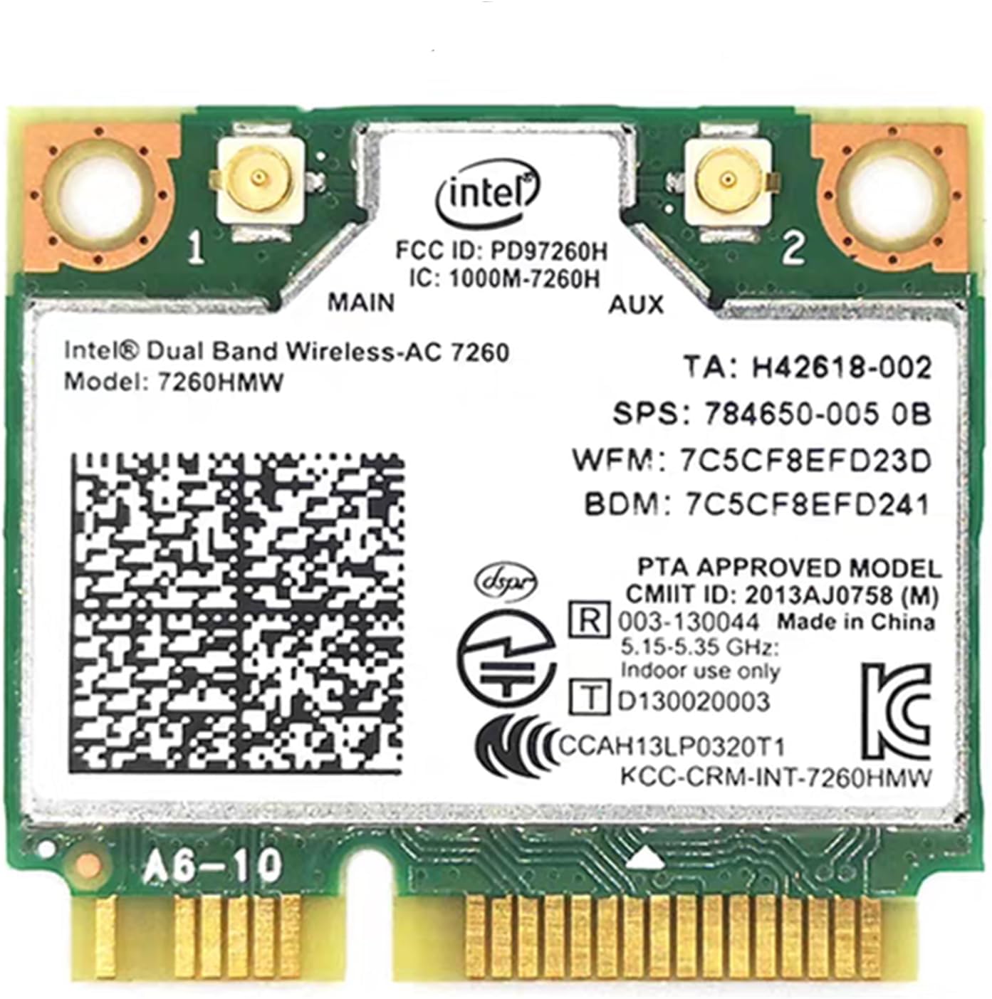 Tarjeta inalámbrica Dual Band Intel 7260 AC Bluetooth 4.0 miniatura 1
