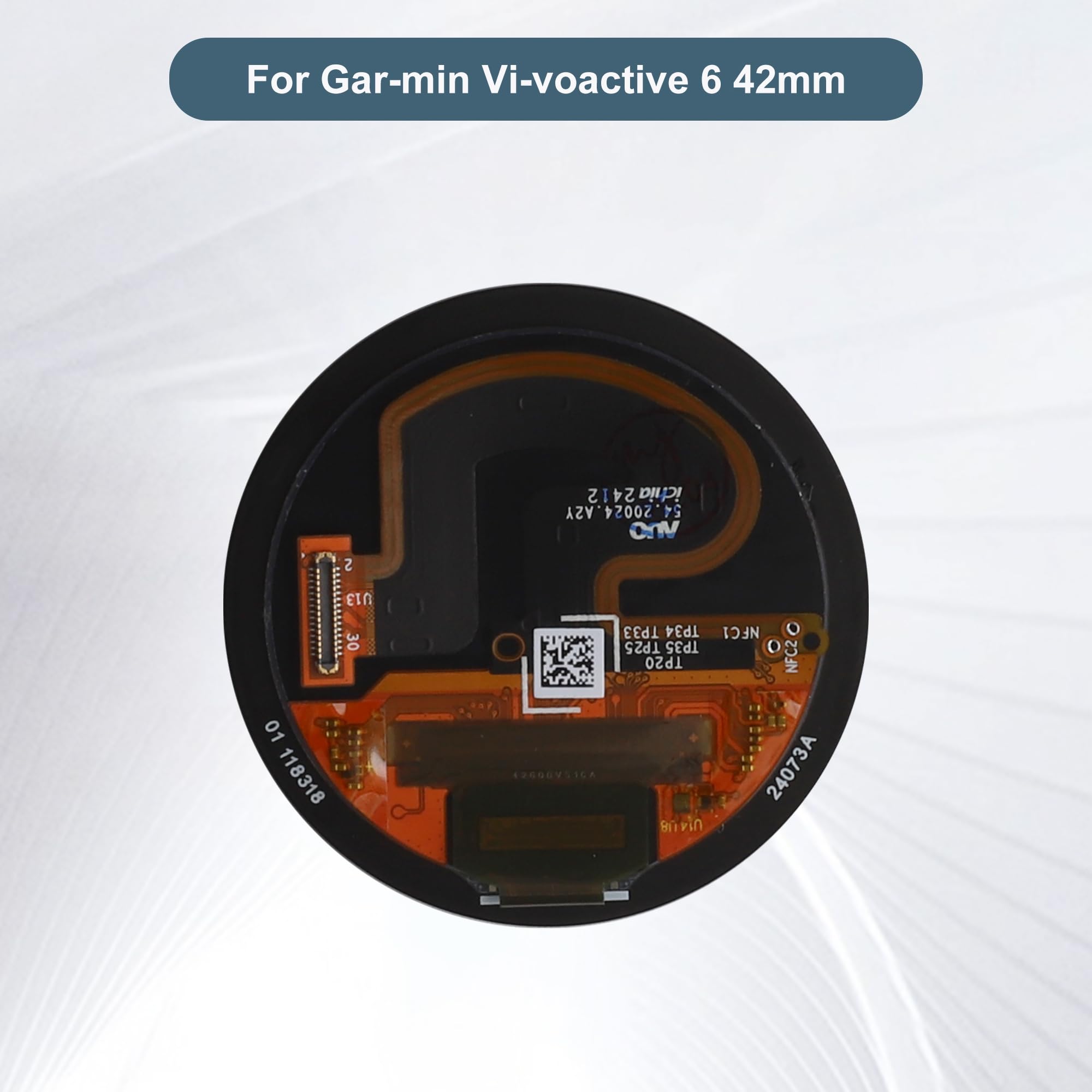 Nowy zamiennik wyświetlacza kompatybilny z Garmin Vivoactive 6 42 mm 1,2" Smartwatch LCD Display Touch Screen Assembly with Tools Black