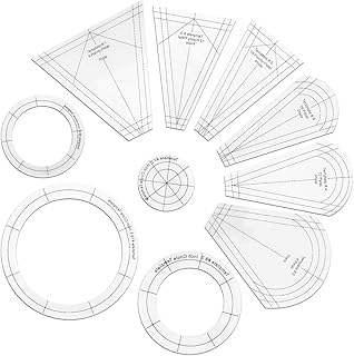 EEEKit 10 PCS Dresden Quilt Templates, Acrylic Quilting Template Ruler with Different Shapes, Triangle Rulers for Quilting and Sewing