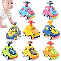 8 Pack Press and Go Toy Cars for Toddlers 2-3 Years Old, No Battery Pull Back Vehicles, Safe Baby Car Toys 18 Months+, First Birthday Gifts Boys Girls
