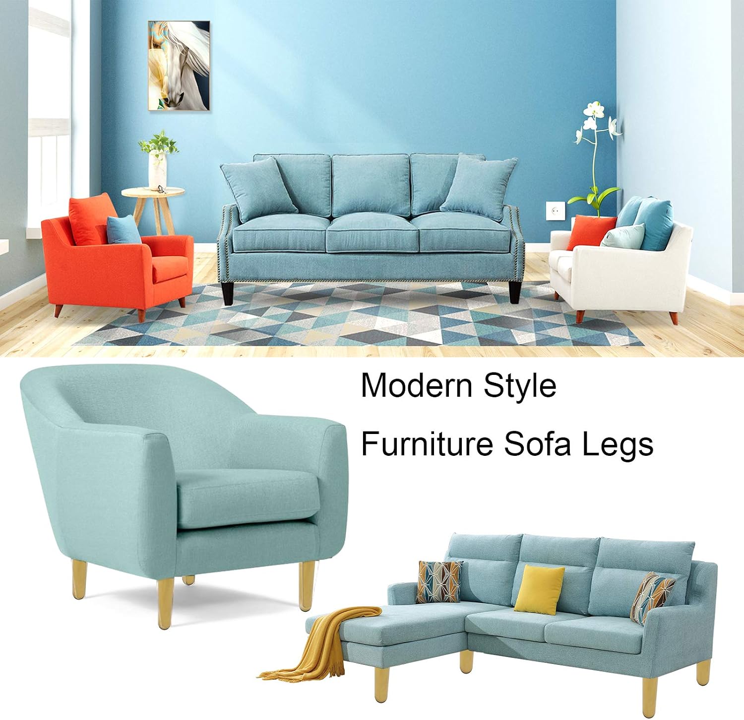 Mimhooy 4" / 10cm Furniture Legs Set of 4 - Image 5