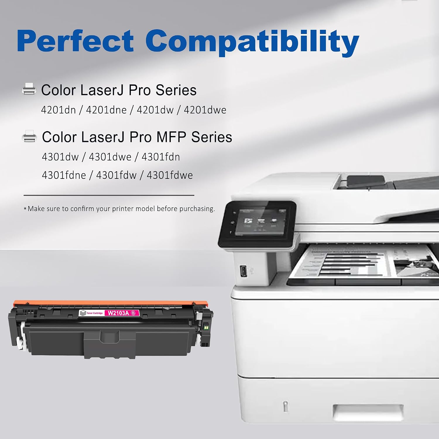 210A W2103A Magenta Toner Cartridge High Yield Compatible Replacement for hp 210A 210A|W2103A Work with Color LaserJ Pro 4201dn 4201dne 4201dw; MFP 4301dwe 4301fdn 4301fdne 4301fdw Printers (1M)
