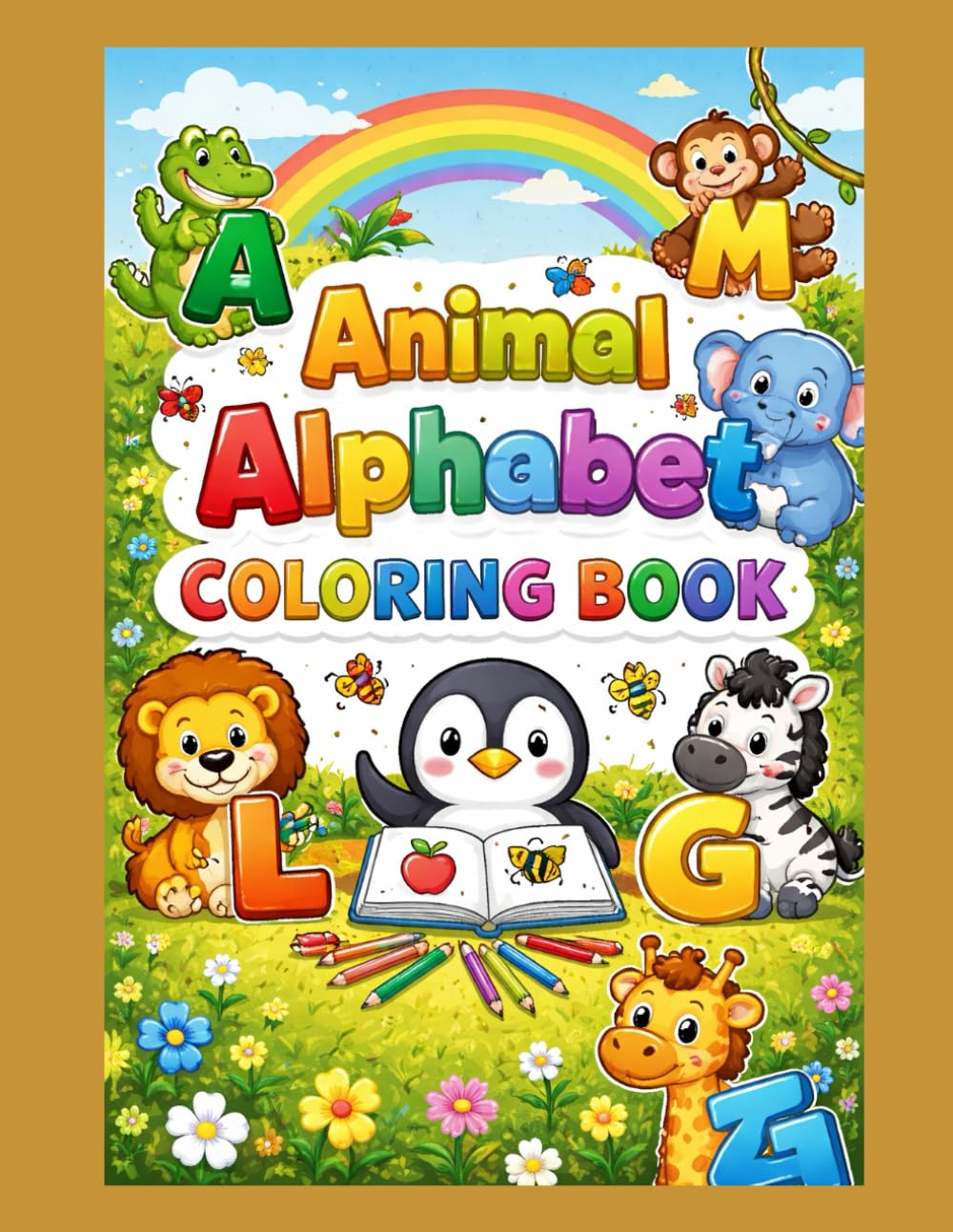 Animal Alphabet Coloring Book for Kids A Fun A–Z Coloring Adventure with Cute Animals: Learn the Alphabet with Adorable Animals Big, Bold Coloring Pages for Toddlers, Preschoolers, and Early Learners