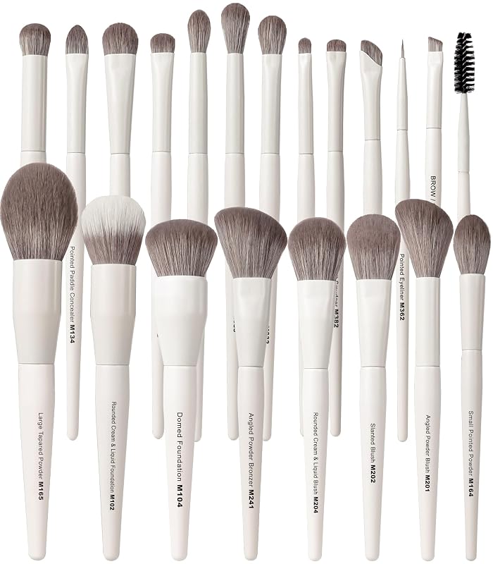 Kit de 20 Pincéis de Maquiagem VYNESTRA para Face e Olhos com Identificação