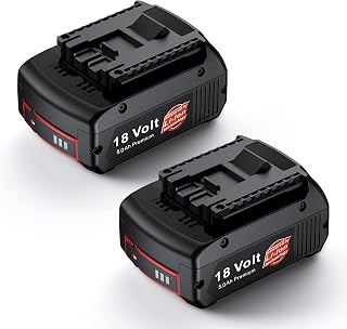 Powerextra 2 Pack 18V 5000mAh Lithium Ion Battery for Bosch 18V BAT620 BAT622 BAT609 BAT618 BAT618G BAT619 BAT619G SKC181-202L Cordless Power Tools