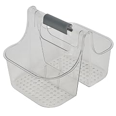 Simplify Portable Shower Caddy 2 Compartments Handle for Easy Trasport Self Draining Multipurpose Organizer Home Storage Dimensions 10