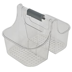 Simplify Portable Shower Caddy 2 Compartments Handle for Easy Trasport Self Draining Multipurpose Organizer Home Storage Dimensions 10