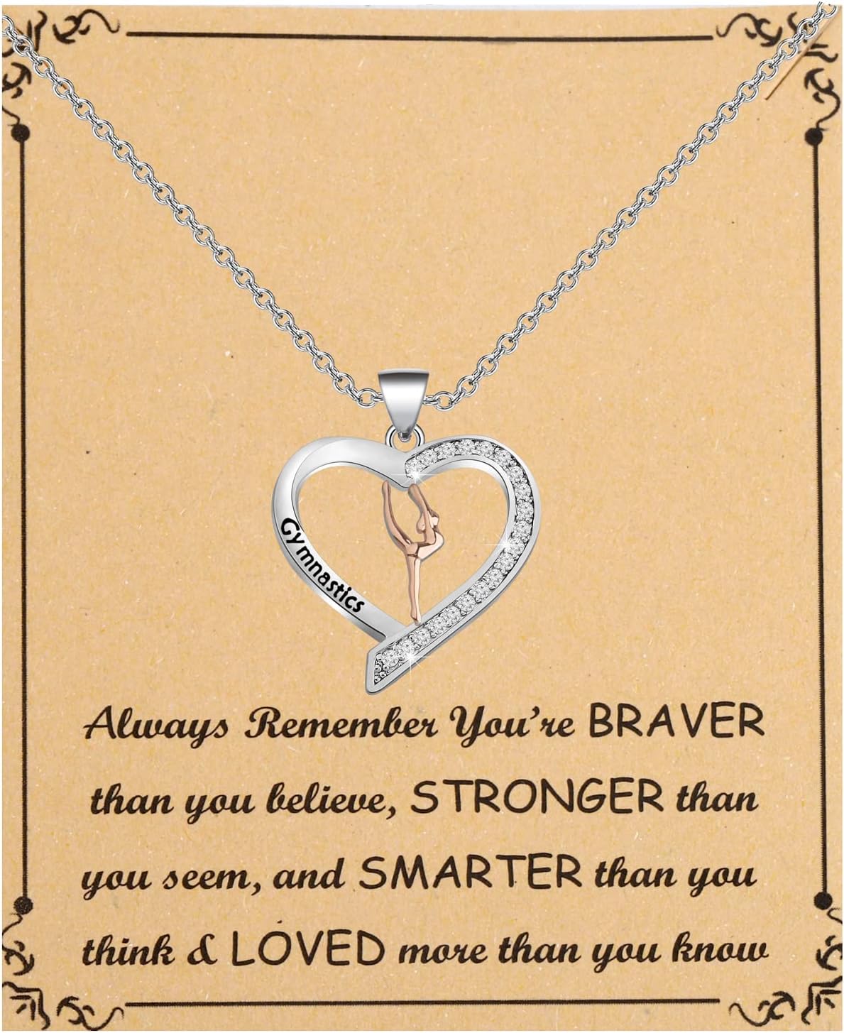 FUSTMW Gymnastist Necklace gifts Gymnast Pendant Jewelry Gymnastics Inspirational Team Gifts for Gymnast Women