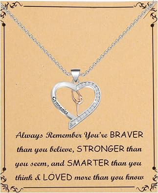 FUSTMW Gymnastist Necklace gifts Gymnast Pendant Jewelry Gymnastics Inspirational Team Gifts for Gymnast Women